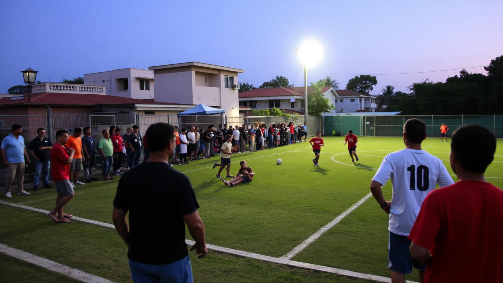 Campo deportivo de Ayotla antes del torneo