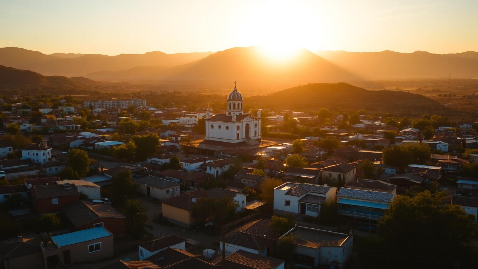 Vista de la comunidad de Ayotla al amanecer